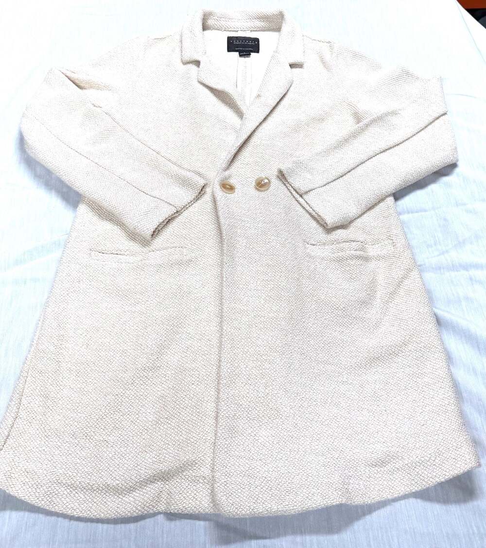 Sanctuary Women's Cream Textured Knit Coat Size S